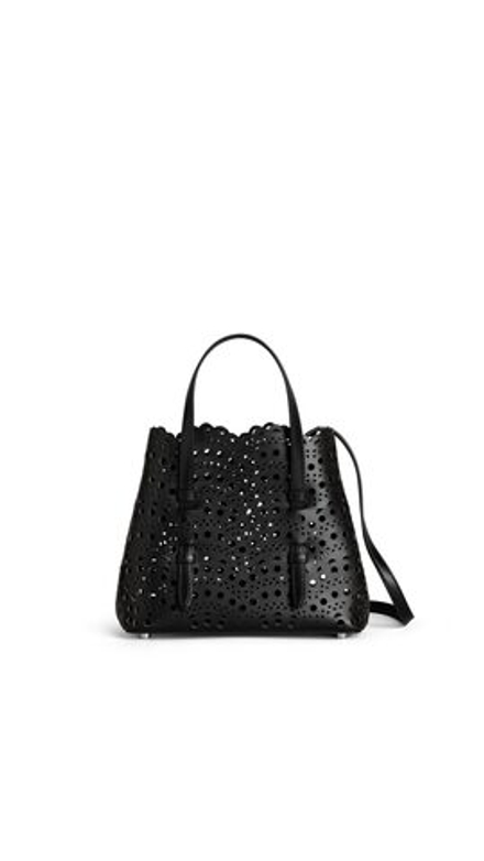 ALAÏA СУМКА MINA 20 ИЗ ВЕНСКОЙ ТЕЛЯЧЬЕЙ КОЖИ, ЧЕРНЫЙ