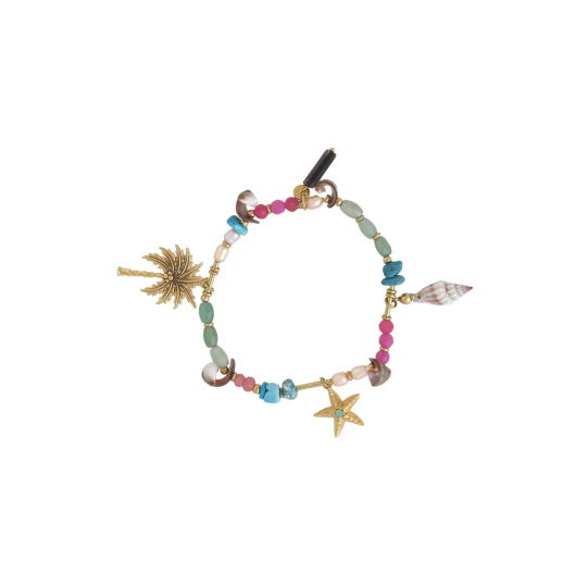 Браслет Franck Herval, Summer, с ракушками, нефритом, жемчугом, гелиотисом и бирюзой, FH26.1-13-7329