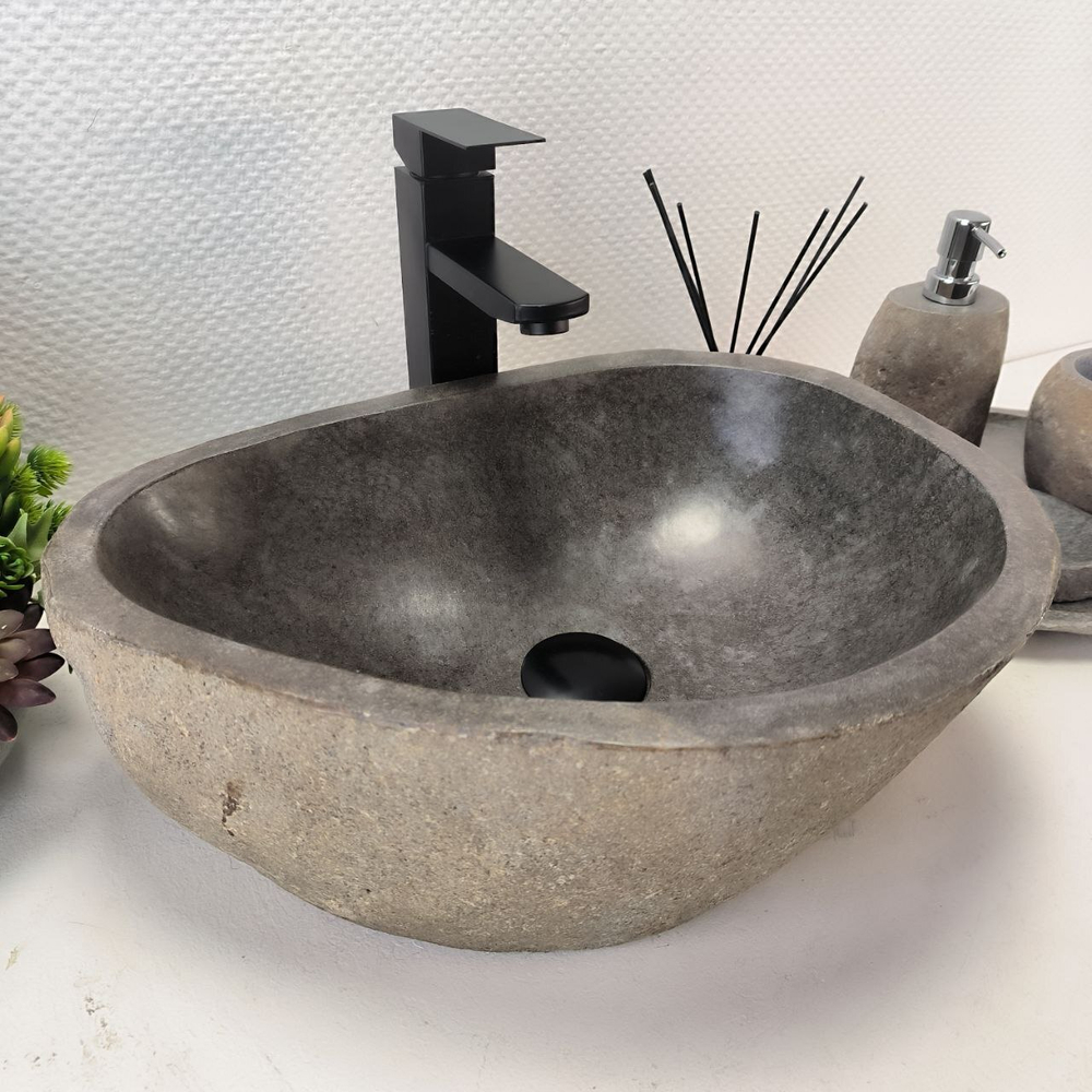 Раковина из речного камня RS-63511 (45*34*16) 0122