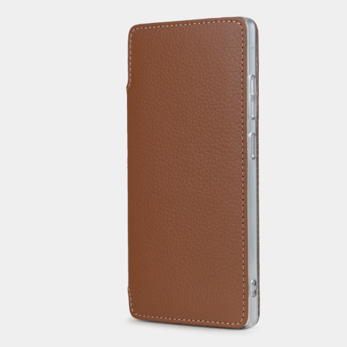 Чехол-книжка для Samsung Galaxy S25 Ultra из кожи теленка, цвета карамель