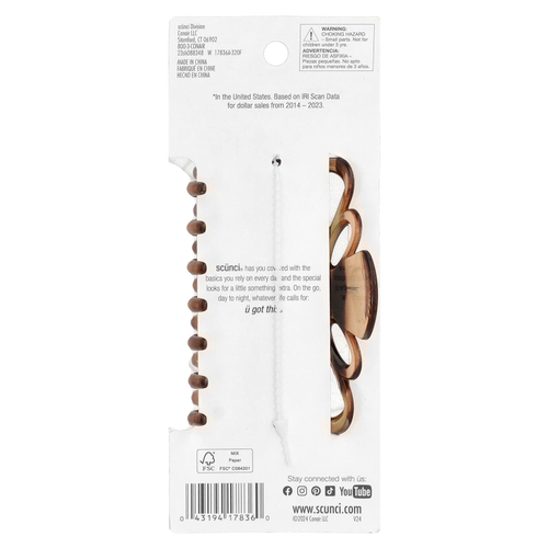 Scunci, Thick Hair®, No-Slip Grip®, заколка-клеш, 1 шт.