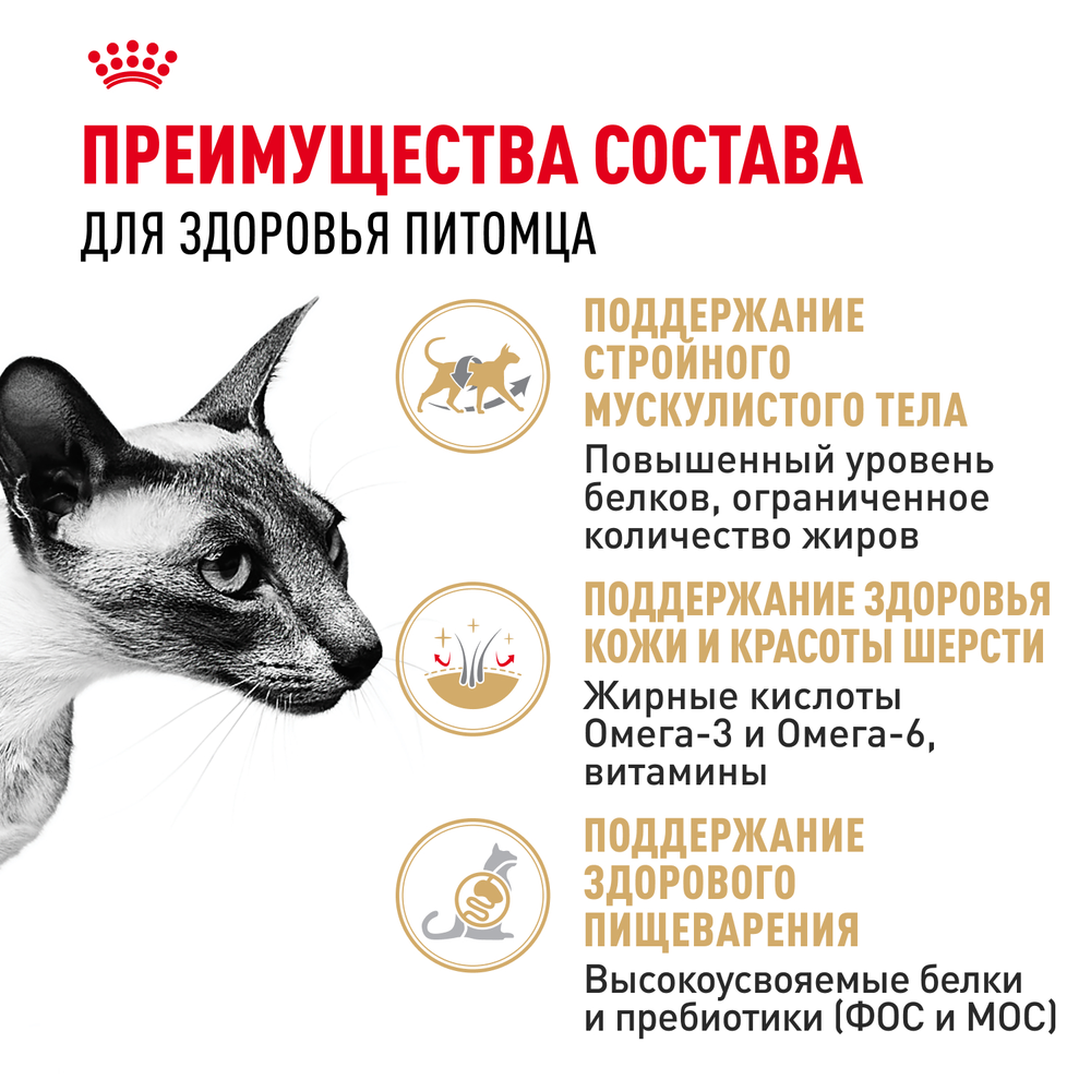 Royal Canin Siamese Adult Корм сухой сбалансированный для взрослых сиамских кошек 2 кг