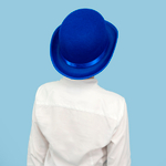 Шляпа Котелок, фетр, Синий, 56-58 разм.