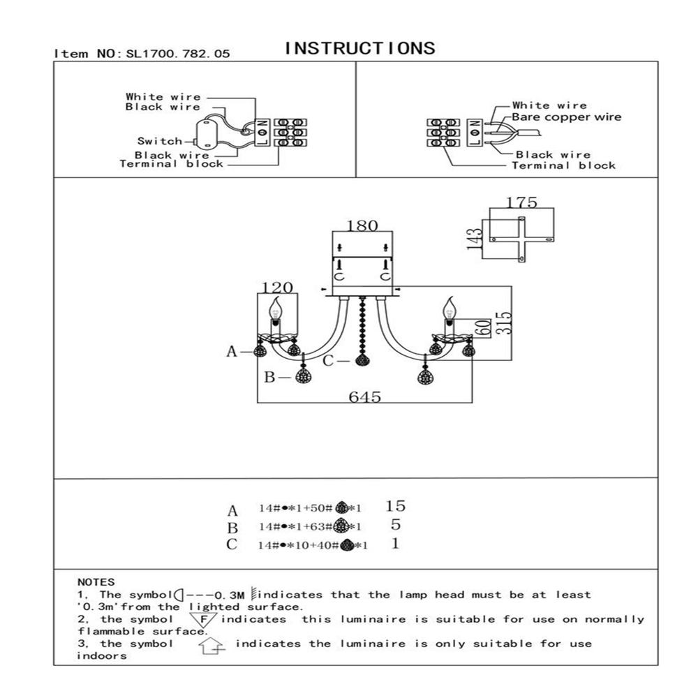 SL1700.782.05 Люстра потолочная ST-Luce Разноцветный E14 5*40W