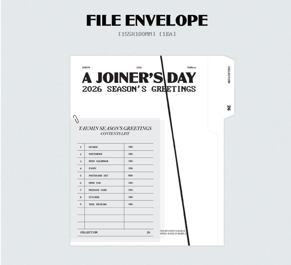 Набор TAEMIN - 2026 SEASON'S GREETINGS [A JOINER’S DAY]