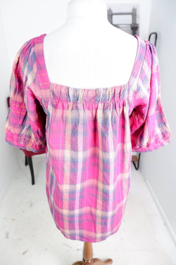 Блузка Blancheporte в клетку, маркировка 42, визуально на 48 размер