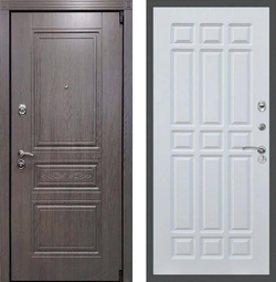 Входная металлическая дверь RеX (РЕКС) Премиум S Лиственница серая / ФЛ 33 Белый ясень