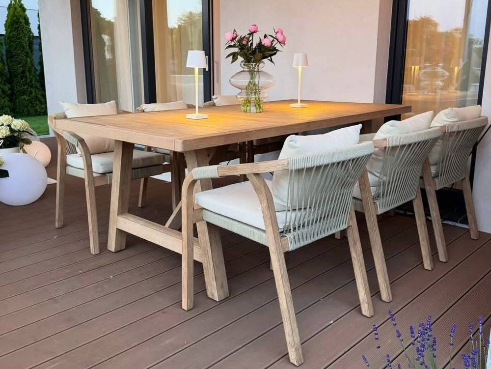 Кресло деревянное с подушками Tagliamento Ravona KD, натуральный, бежевый, HUC25690KD