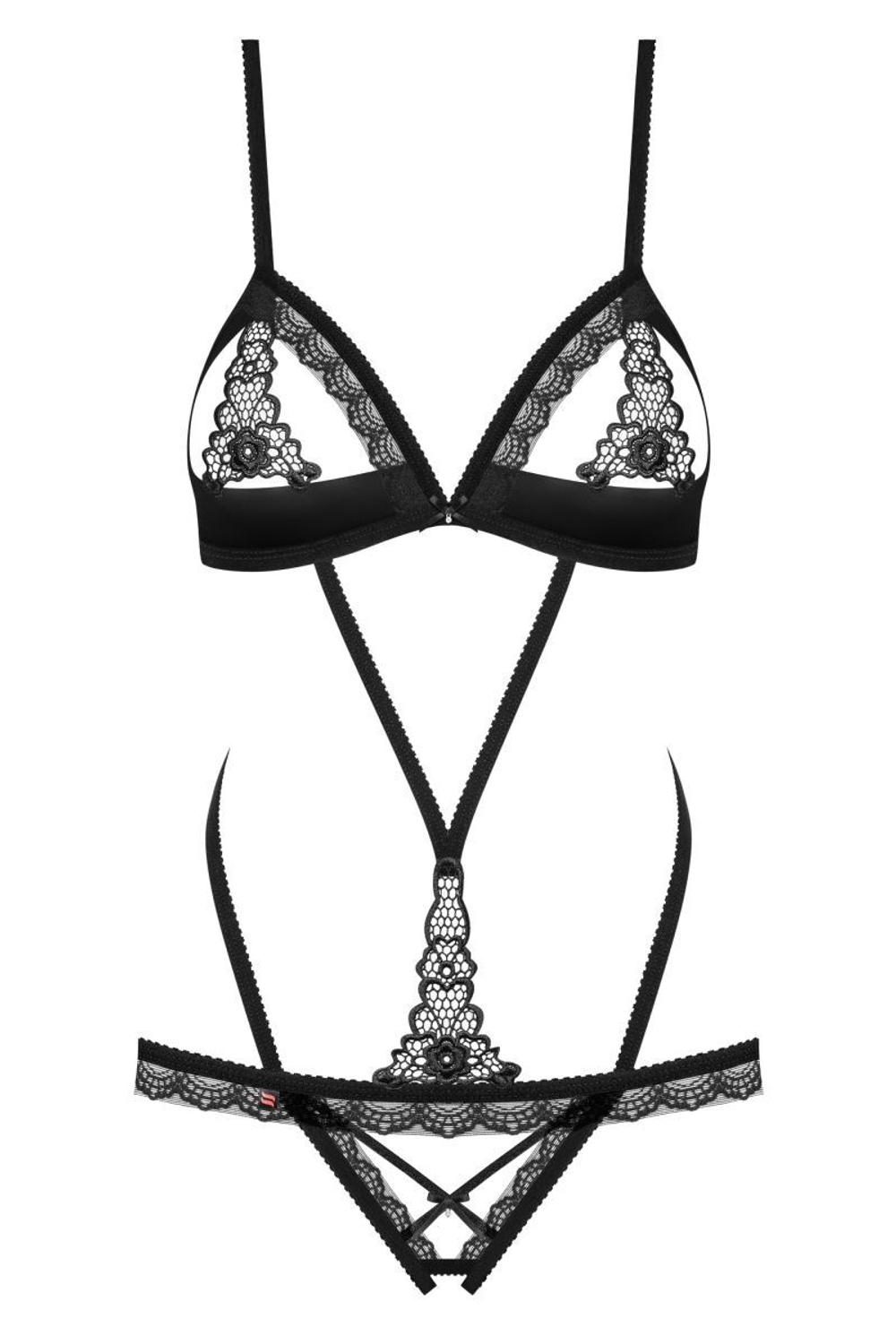 Эротичное боди со вставкой из кружева