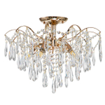 Потолочный светильник 5x60Вт E14, металл/хрусталь, золото/прозрачные кристаллы