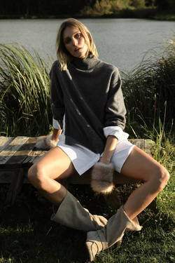 ZARA ДЖЕРСИ В РУБЧИК ИЗ ПОПЛИНА, БЕЛЫЙ/СЕРЫЙ