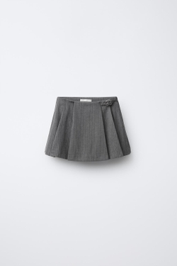 ZARA ЮБКА-ШОРТЫ В ПОЛОСКУ, АНТРАЦИТОВО-СЕРЫЙ