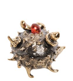 AM-3279 Шкатулка «Ежик» (латунь, янтарь)