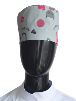 Колпак К-117 ТС принт кошки на сером медицинский |MediS.moda