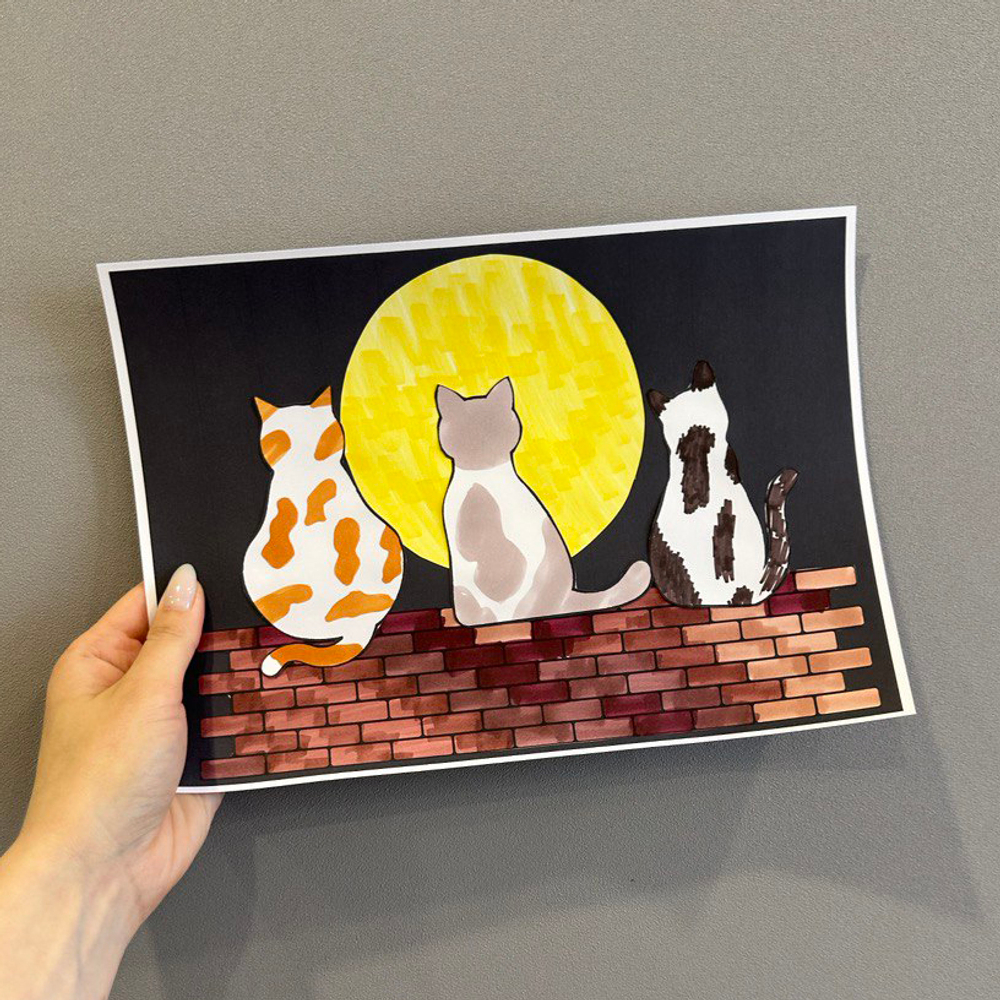 Поделка "Кошки на заборе"