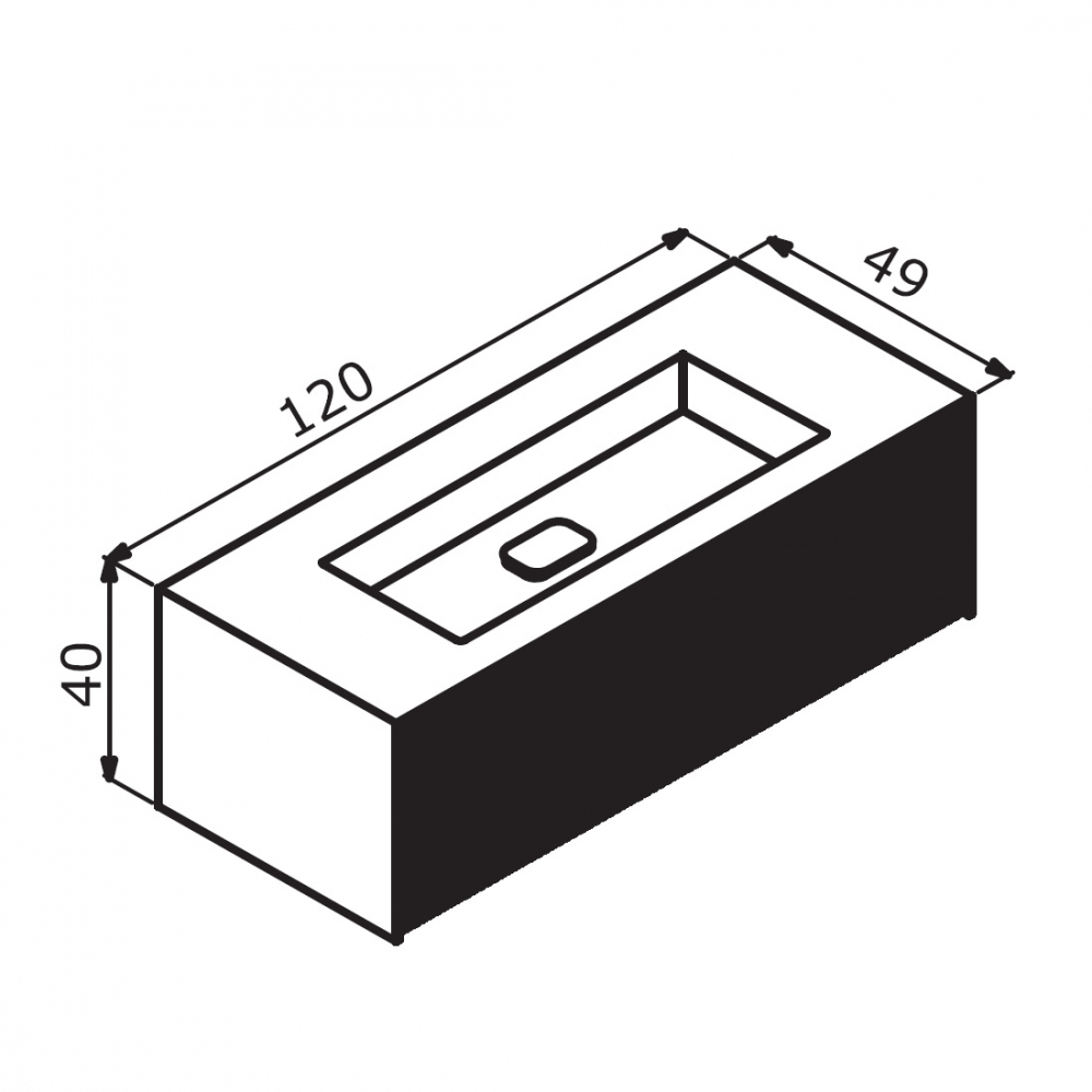 Тумба с раковиной ORKA Cube 120 подвесная, антрацит матовый