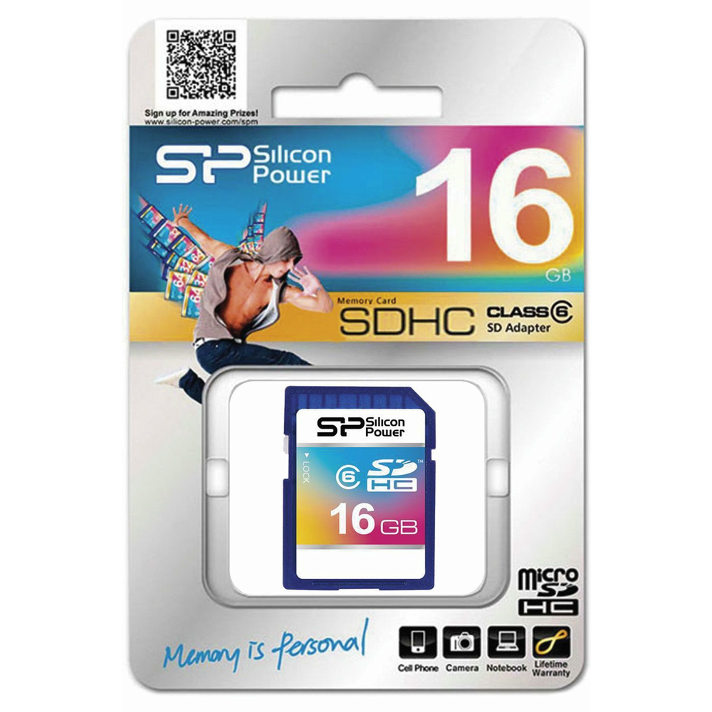 Карта памяти Silicon Power SDHC 16Gb Class6
