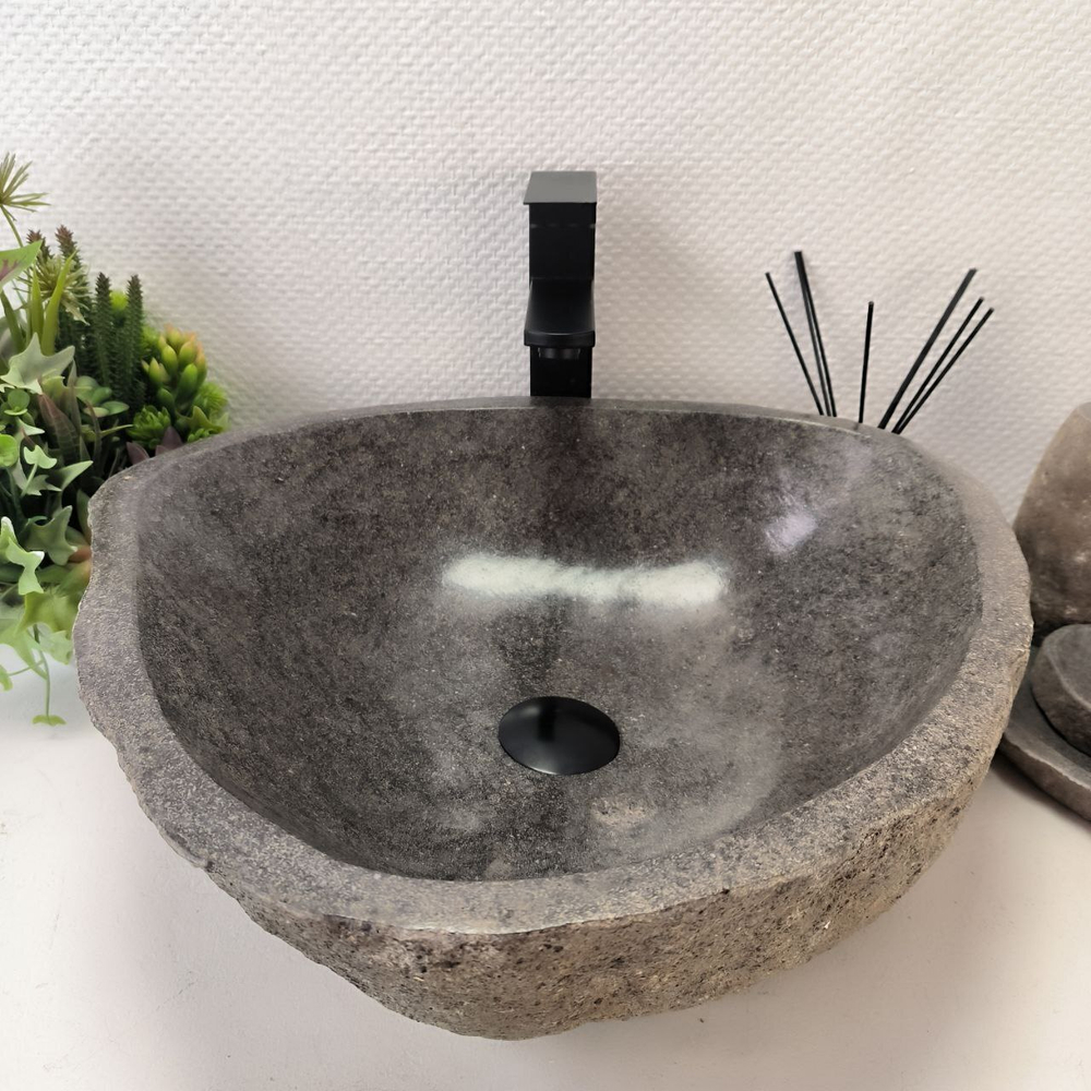 Каменная раковина из речного камня RS-63434 (49*45*16) 0123