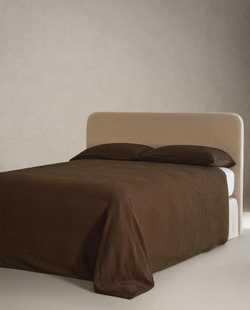 ZARA HOME ОДНОТОННЫЙ ПОДОДЕЯЛЬНИК (200 НИТЕЙ), КОРИЧНЕВЫЙ