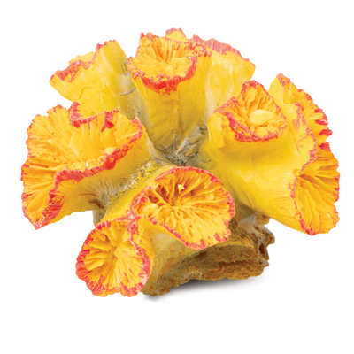 Коралл искусственный "Кауластрея", M, желто-красный, 90*85*50мм, Laguna AQUA