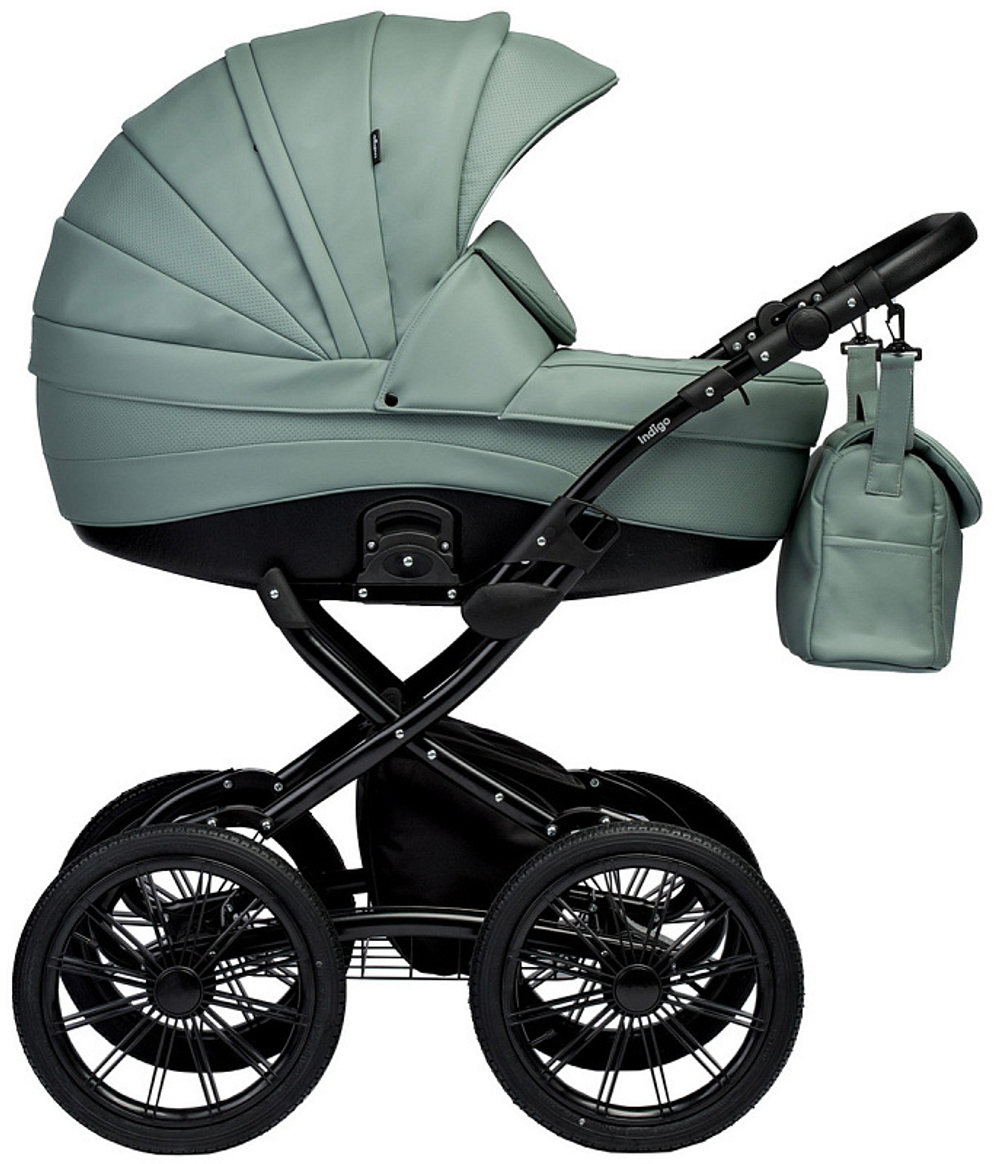Детская коляска Indigo Special Plus 3 в 1 с автокреслом Avionaut Cosmo Is05 шалфей кожа