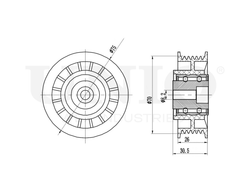 Ролик направляющий приводного ремня UNIO TNS-10129