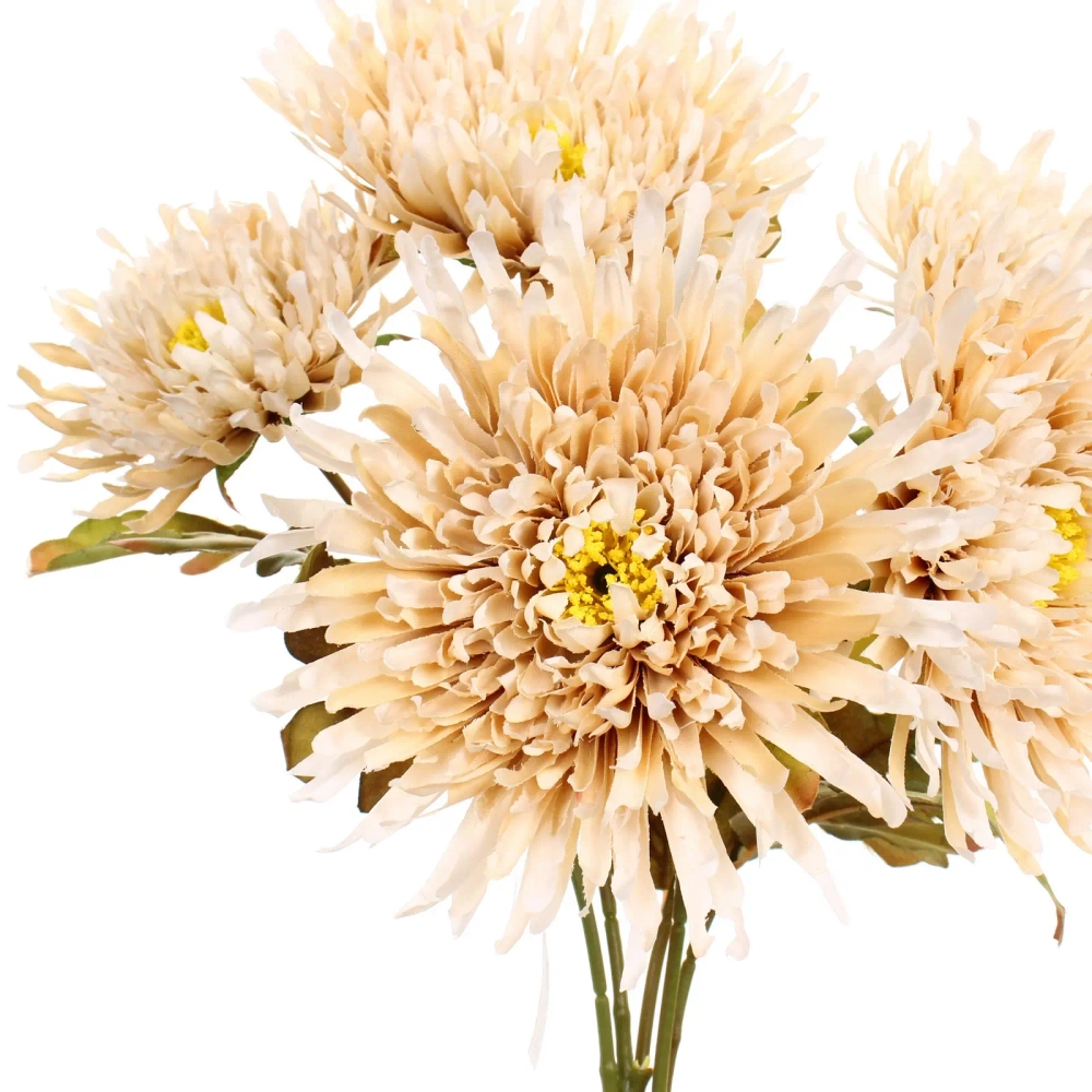 Искусственные цветы «Хризантема» 45см 5 цветков бежевый