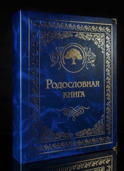 Семейный альбом родословная книга "Застолье", обложка балакрон (сапфир)