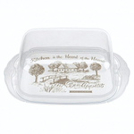 Масленка с декором 189х110х69 мм (бесцветный)