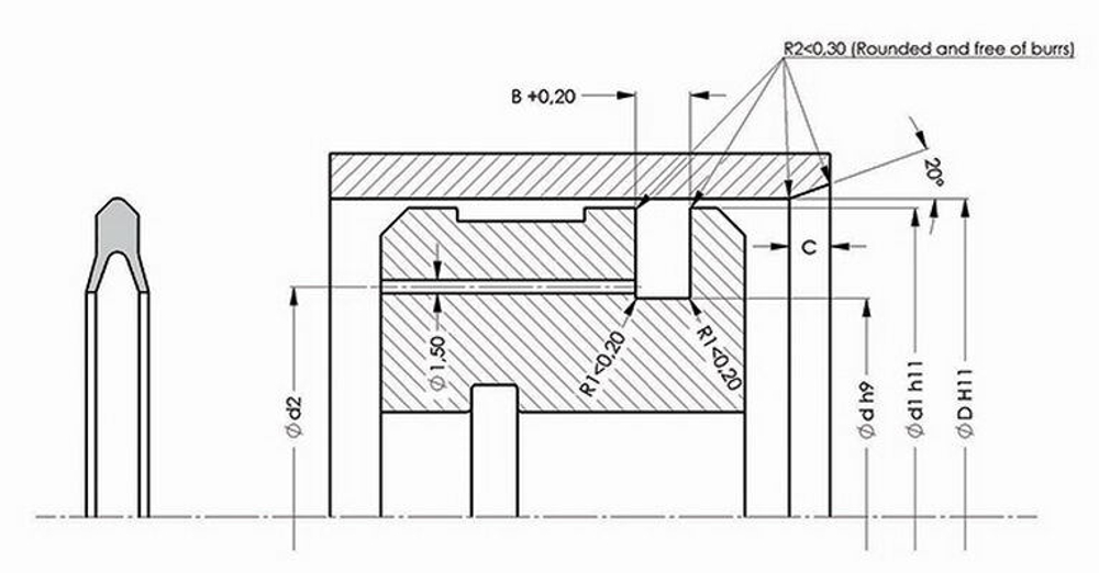 A810-200 Пневматическое уплотнение поршня 200-163-8,8