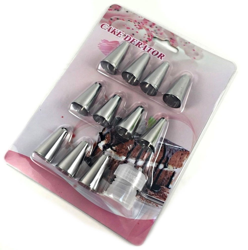 Набор насадок кондитерских с переходником 11+1шт.