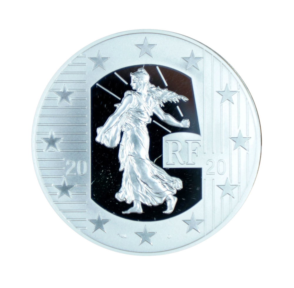 Новинка 2020! 10 Евро Серебро Франция Новый франк (THE NEW FRANC)