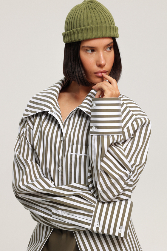 Рубашка в полоску с кантами