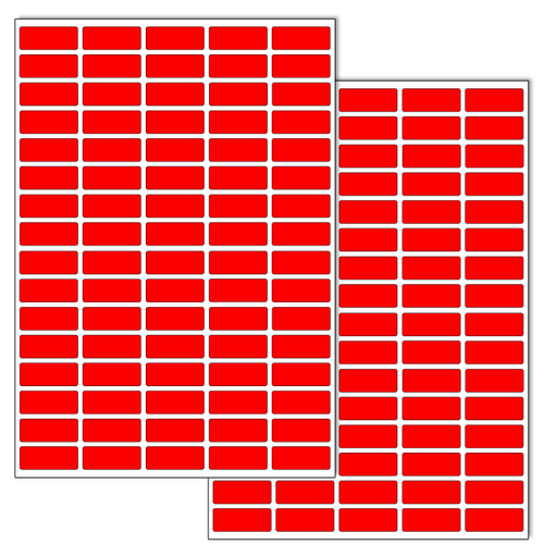 Красные виниловые наклейки для маркировки Policomprint М8, 25х10 мм. 160 шт. Глянец.