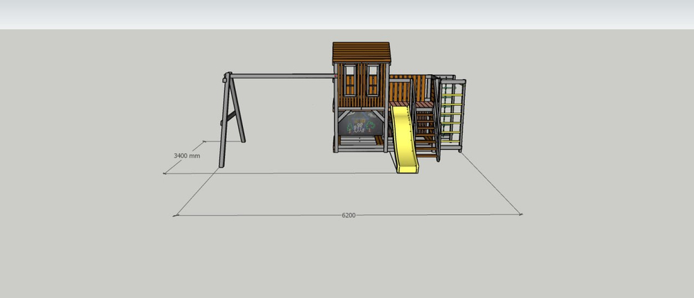 Детский домик с качелями "Сканди-спорт плюс-2"