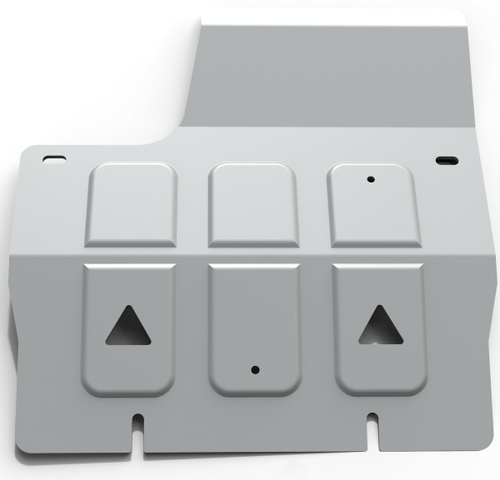 Защита КПП Rival для Land Rover Defender 90/110 рестайлинг (V - все) 2007-2016, штампованная, алюминий 3 мм, с крепежом, 333.3111.1