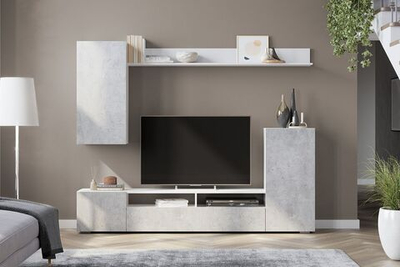 Мебель для гостиной Белый/Цемент Тип 4