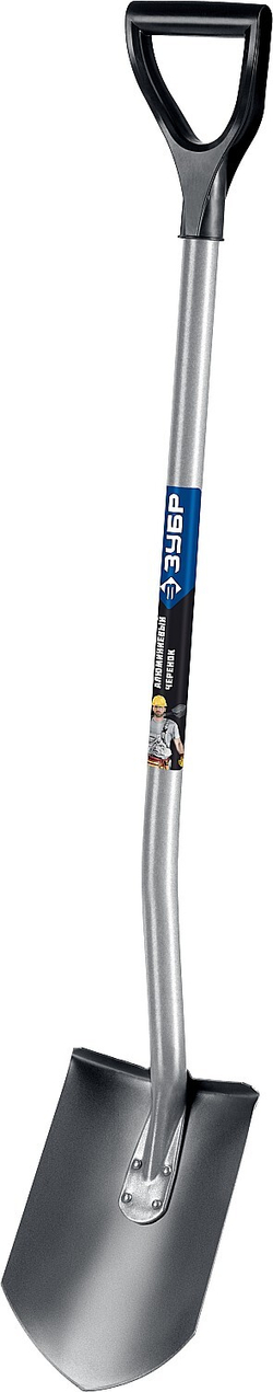 ЗУБР Титан, 280 х 190 х 1200 мм, полотно 2 мм, титановая, алюминиевый изогнутый черенок с рукояткой, тип ЛКО, штыковая лопата, Профессионал (39418)