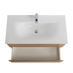 Тумба с раковиной подвесная BelBagno MARINO-CER-N-1000-2C-SO-WO-P Rovere Bianco, раковина белая BB-8099-100