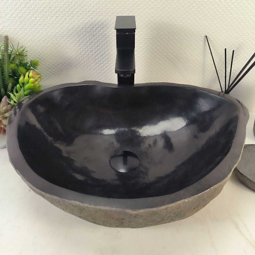 Каменная раковина из речного камня RS-05269 (51*38*14) 0857 из натурального камня