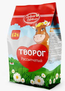 ТВОРОГ 12% 250ГР ПАКЕТ ДОБРАЯ БУРЕНКА