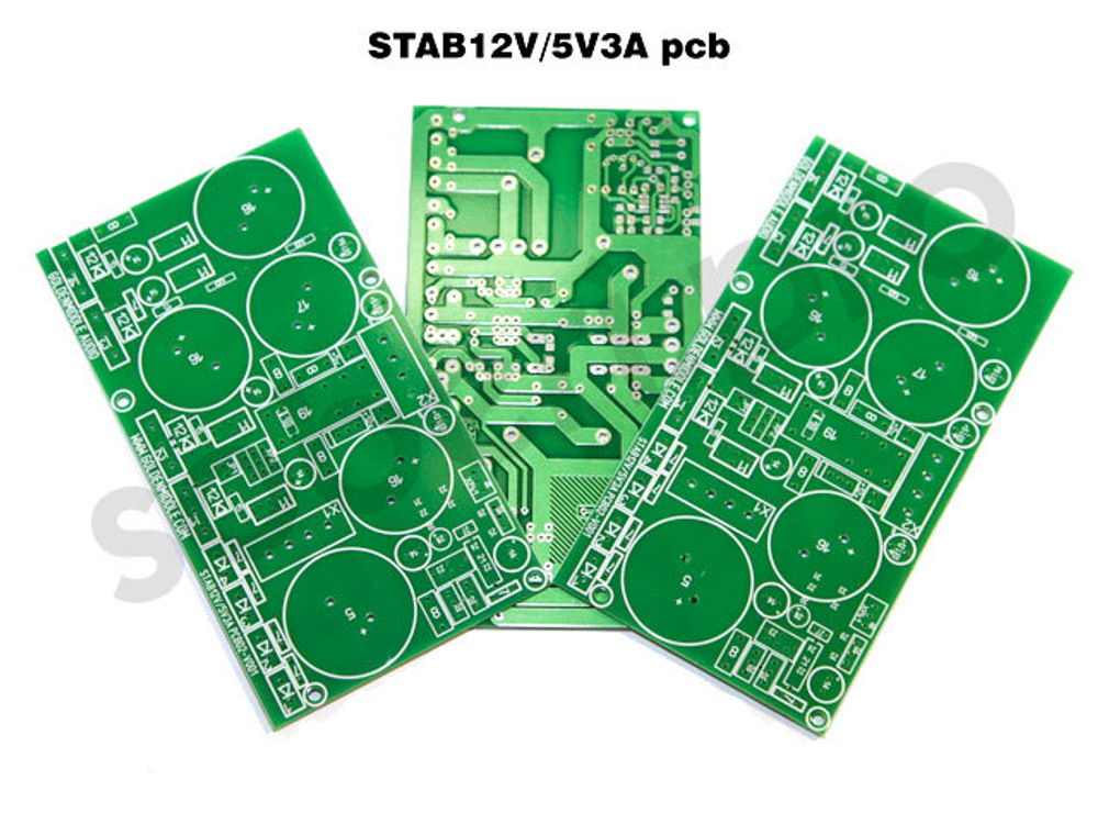 "STAB12В/5В 3А" стабилизированный двухступенчатый источник низковольтного питания печатная плата