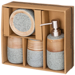 Набор для ванной комнаты 4пр (дозатор для мыла, стакан для зубных щеток, мыльница, стакан) "Cozy hou