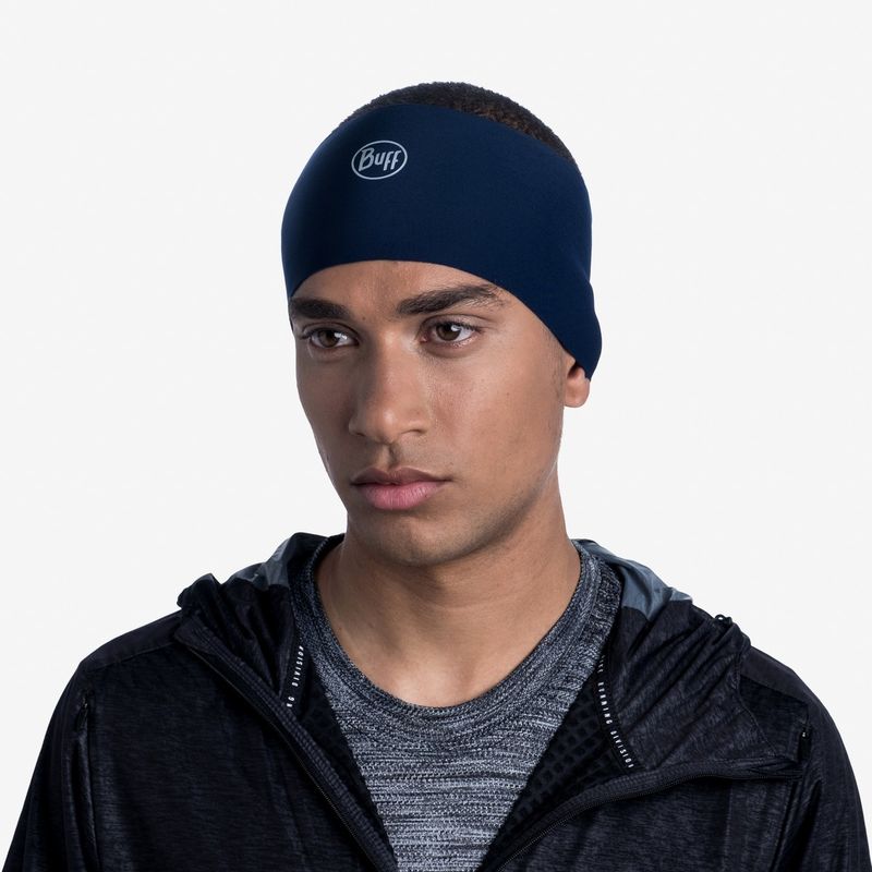 Теплая спортивная повязка на голову Buff Headband Tech Fleece Solid Blue Фото 3