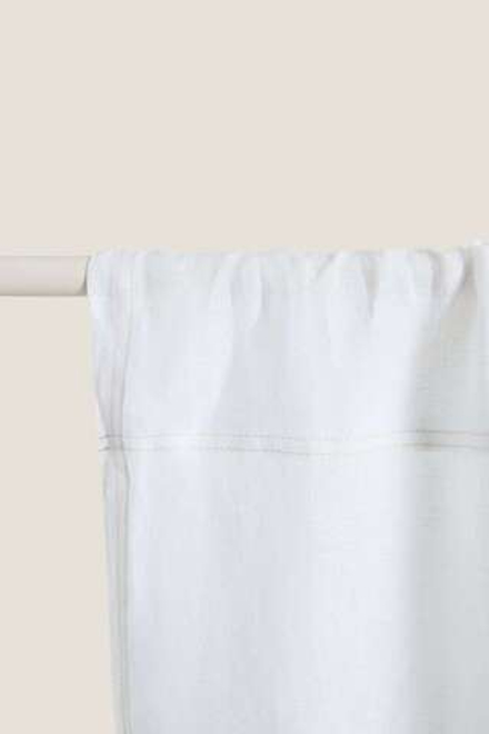 ZARA HOME XL ЛЬНЯНАЯ ЗАНАВЕСКА, БЕЛЫЙ