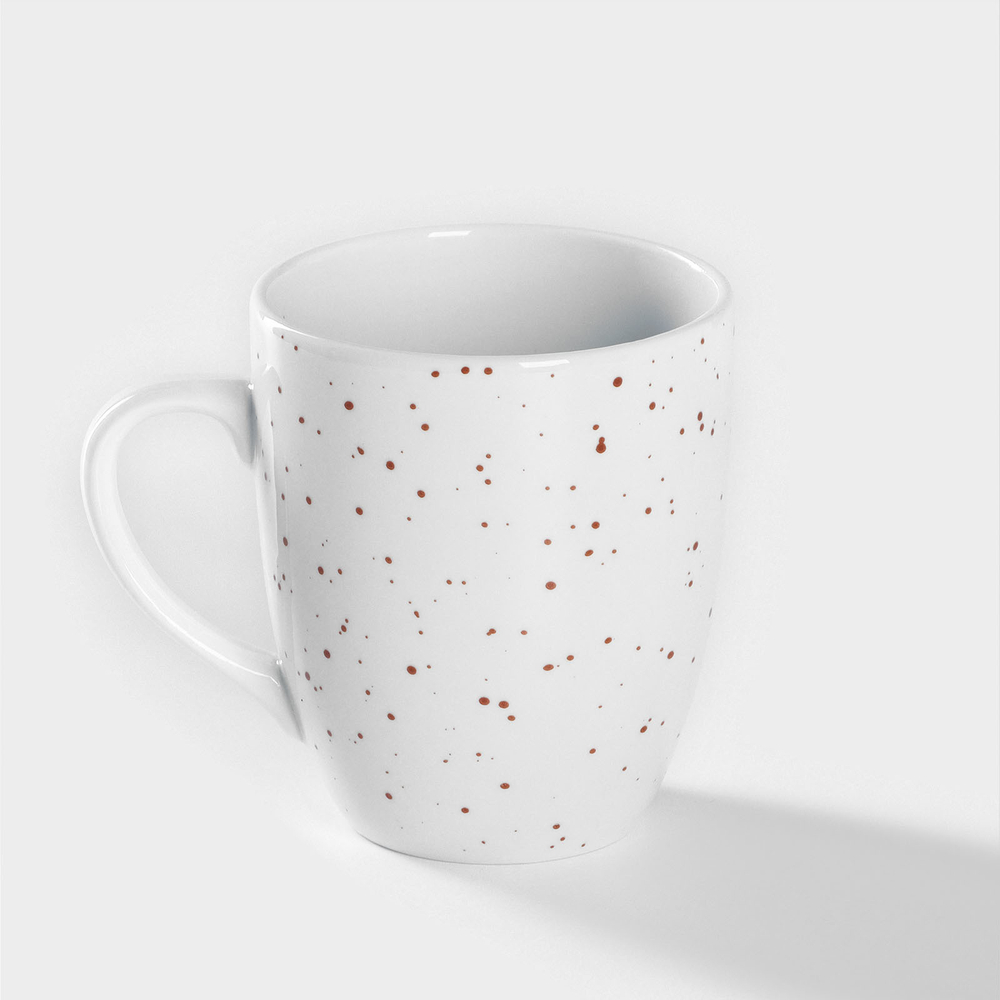 Кружка фарфоровая Крапинки, 300 мл, белая