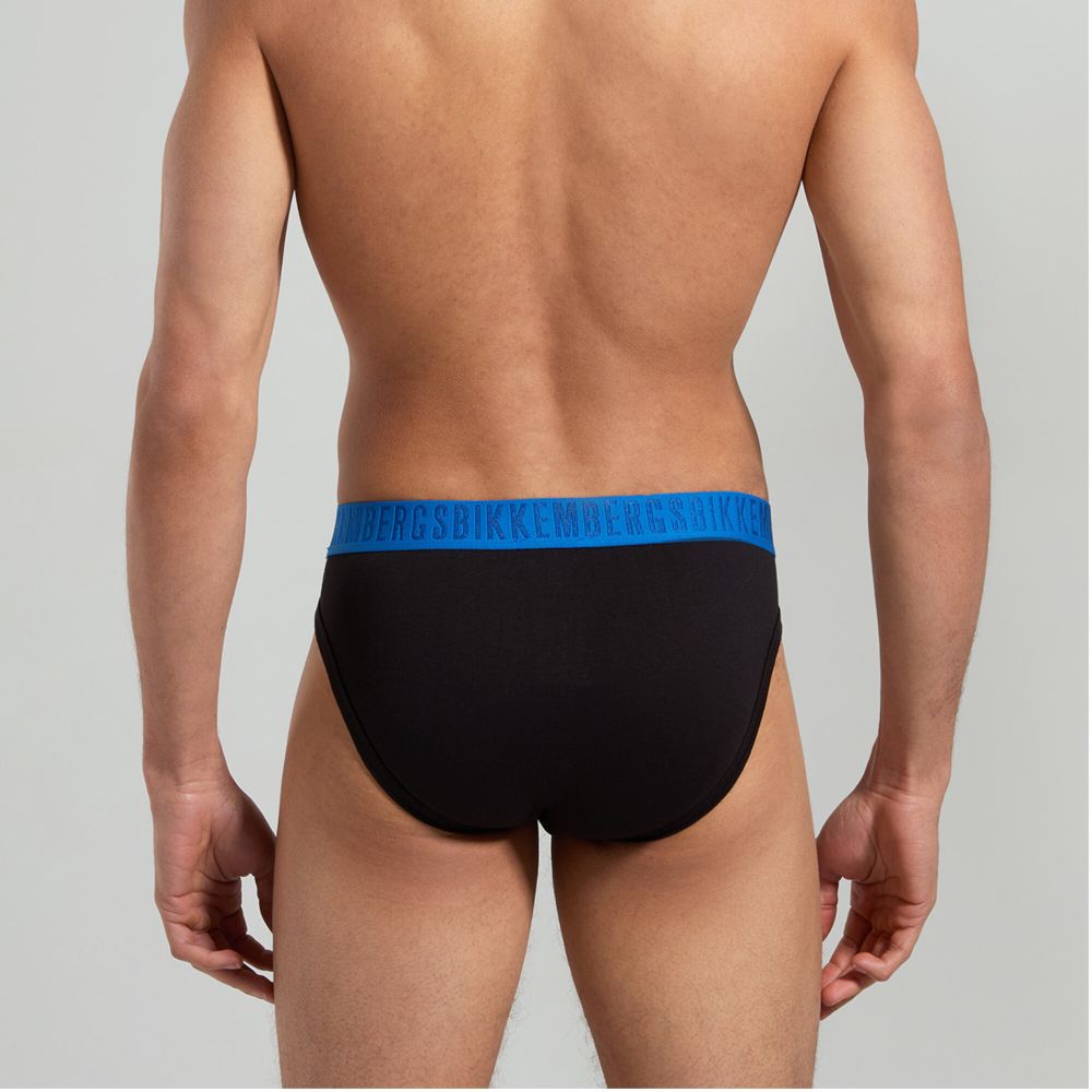 Мужские трусы брифы (белый, синий, черный) набор 3 в 1 Bikkembergs FASHION BICOLOR BKK1USP04TR