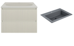 Тумба с раковиной Vincea Welle 60 VMC-2WL600MBG/VCB-13600G бежевая матовая/раковина серая
