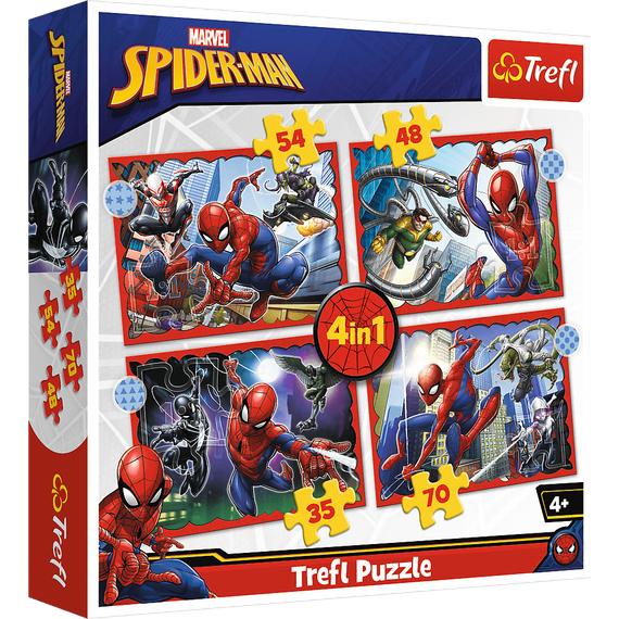 Puzzle &quot;4in1&quot; - The heroic Spider-Man / Disney Marvel Spiderman