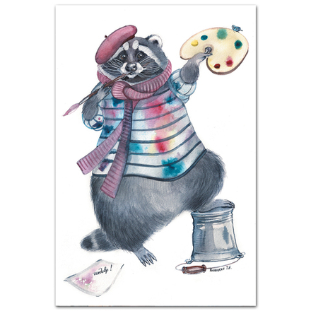 Енот-художник